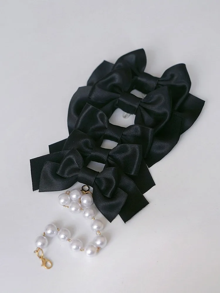 White / Black / Pink / Blue / Red / Yellow Bowknot Brooch