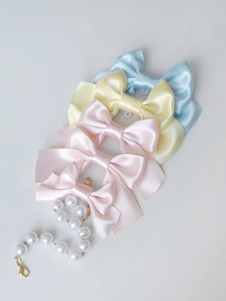 White / Black / Pink / Blue / Red / Yellow Bowknot Brooch